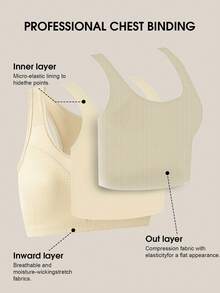 1pc Women Chest Binder Compression Top, FTM Shapewear, Adjustable Seamless Binding Vest For Large Bust