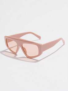 1 件男女通用欧美时尚塑料一体式超大三角形猫眼铆钉个性复古朋克酷户外韩版街头摄影装饰眼镜，百搭