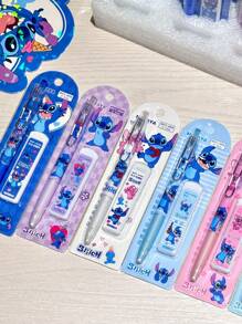 Disney 10pcs Disney Back-To-School Galaxy Edition | Stitch Running & Winking 0.5mm Cute Mechanical Pencil Set With High-Gloss Coating & Cushion Spring Tip - Diamond-Patterned Soft Grip Anti-Slip Ergonomic Design For Kids, Ignite Your Interstellar Study Journey School Supplies,Back To School