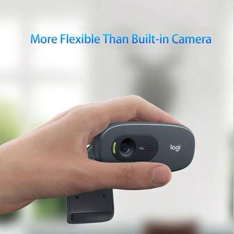 Logitech C270 HD 720P With Noise-Canceling Mic | Auto Focus For Zoom/Microsoft Teams/Webex | Plug & Play For Laptop & PC