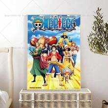 1 件草帽海贼团流行动漫海贼王海报自粘艺术防水纸贴纸咖啡馆酒吧房间墙壁装饰，无框