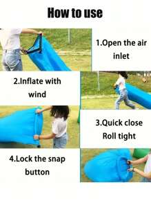 Portable Oxford Cloth Inflatable Sofa, Suitable For Indoor & Outdoor Use, Can Withstand Up To 550 Lbs, Ideal For Yard, Camping, Beach, Music Festivals, Holidays, Family & Couples Outings