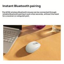 Logitech M196 垂直人体工学鼠标 - 专为程序员和图形设计师设计的腕部减压设计，配备蓝牙 5.3/USB-C 接收器的双模连接，是咖啡店和共享办公空间的便携式办公解决方案 - 粉色 - 查看 5