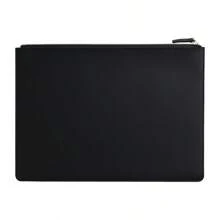 Leather Business A4 File Folder Zipper Document Bag Contract File Organizer Briefcase Portfolio,Bag For Contract/Invoice Storage,Back To School,School Supplies