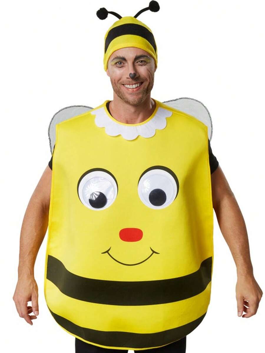 2 piezas Disfraz de animal de dibujos animados divertido, Disfraz de cosplay de abeja de talla grande para fiesta, evento, celebración y disfraz de Halloween