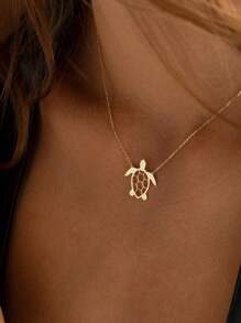 1 pezzo Collana con ciondolo tartaruga delicata in acciaio inossidabile, ciondolo tartaruga dorato, collana con tartaruga marina, regalo di tartaruga per donna, collana di ispirazione naturale