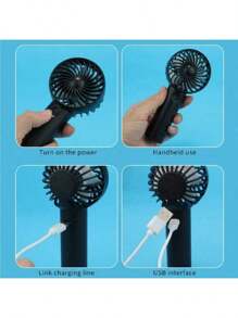 [Portable 3-Speed Handheld Fan] USB Rechargeable Mini Fan With 500mAh Battery - Safe Gentle Breeze Suitable For Makeup/Beach/Office, Compact Cooling Essential For Women Travel And Outdoor In Summer