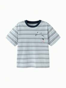 Balabala 儿童短袖T恤2025夏季男童上衣速干凉爽抗菌 - 冰藍 - 查看 4