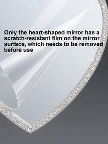 1 件手机壳化妆镜，闪亮水钻镜配金色锌合金框架，心形/熊形/猫爪超薄可粘贴迷你化妆镜适用于所有手机壳装饰