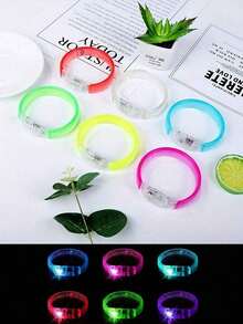 20个/套 发光手环，内置彩色LED灯，亚克力材质，黑暗环境下可发光，可持续使用12小时以上，适用于酒吧、婚礼、派对、返校季、音乐会、圣诞派对、圣诞礼物和生日礼物。 - 彩色 - 查看 7
