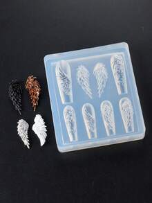 5D立体天使翅膀硅胶美甲雕刻模具，复洛克哥特风格美甲模板，美甲工具，美甲用品，美甲配件 - 無色 - 查看 8