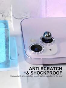 Light Purple Flash Lens Cover For IPhone 14 Pro Max 16E 13 12 11 15 Pro Max 16 Mini Fashion Accessories, Flash Lens Protector, High-Definition Scratch-Resistant Tempered Glass, No Bubbles, Easy To Adhere