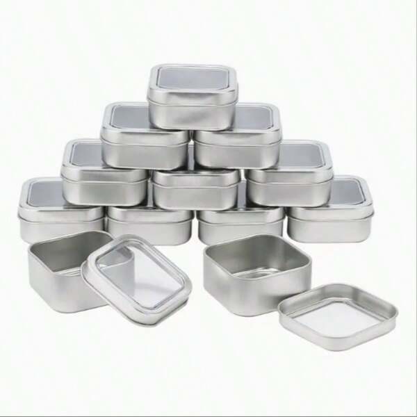 2pcs/6pcs/20pcs Transparent PVC Window & Sliding Cover Containers, Suitable For Storing Candles, Candy Or Nail Art Accessories, Convenient To Carry, Suitable For Dates, Parties And Other Occasions