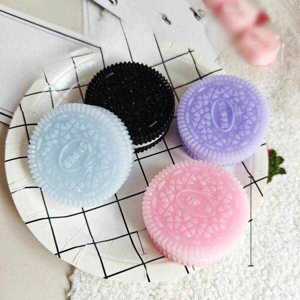 Jouet pressable à la mode - Jouet anti-stress de simulation alimentaire, jouet anti-stress mini créatif, jouet alimentaire TPR réaliste, noir, rose, bleu, violet, biscuit exquis