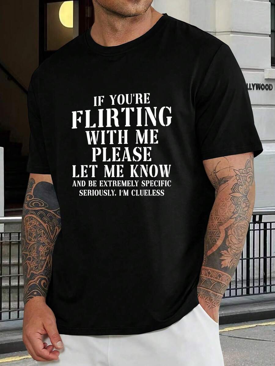 Camiseta divertida y sarcástica para hombre - Camiseta gráfica 'Ligón despistado' - Regalo único para papá - Algodón negro, manga corta - Prenda informal - Exprésate con humor - Negro - Ver 1
