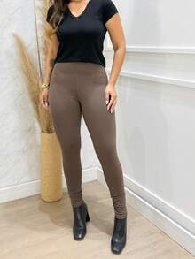 Women's Flannel Leggings Thick Plush - Rỉ Nâu - Xem 3