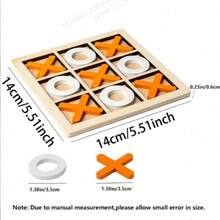 2025 New 1pc Wooden XO Tic Tac Toe Game Suitable For Gatherings, Parties - Birthday Gift, Gift, Easter Gift, Perfect Gift, Graduation Gift - Black and White - View 6