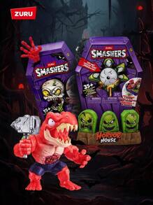 ZURU ZURU SMASHERS Horror Coffin Blind Box - 15+ Mystery Surprises Dig Kit | Figurka potwora do zbudowania + narzędzia (z przerażającym wystającym pakietem dłoni) Seria 1 Kolekcjonerska