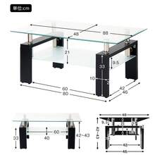 Living Room Table Sets - Black + Glass-2 - View 7