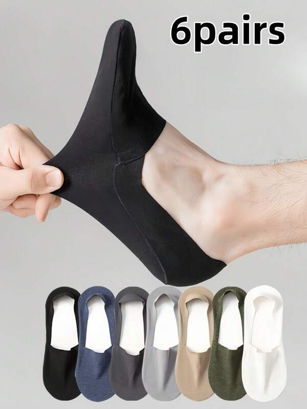 1/3/6 pares de calcetines negros transpirables (funcionales) de tela de punto que absorben la humedad, calcetines invisibles para hombre, calcetines de barco de seda de hielo para verano y primavera con característica antideslizante de silicona, calcetines de barco delgados de algodón con fondo de toalla que absorben la humedad para hombres