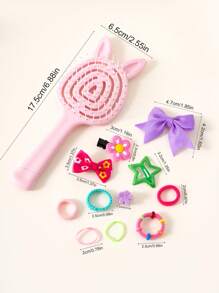 712pcs/Set Colorful Butterfly Hair Clips, Hair Ties & Accessories Set - Simple Princess Hairstyle Headbands, Hair Scrunchies, Combs, Massage Brushes, Suitable For Teenage Girls Daily Use And Gift