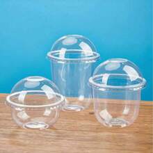 10pcs/20pcs/30pcs 250ml/360ml/500ml Round Mousse Cups With Lids, Dessert And Party Food Containers, Covered Food Containers Suitable For Desserts, Cakes, Fruits, Living Room, Kitchen And Office, Wedding, Party, Birthday, Holiday And Party Supplies