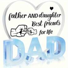 [Sentimental Acrylic Desk Decor Plaque] Acrylic Dad And Daughter Friendship Heart Sign - Sentimental Desk Decor, Inspirational Plaque For Fathers, Ideal Gift For Birthday, Christmas, Thanksgiving, Father's Day - Multicolor - View 1