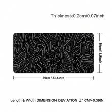 Large Black & White Terrain Graphics Gaming Mouse Pad With Stitched Edges, Non-Slip Rubber Base, Perfect For Computers, Laptops, And Office Desks, Large Mouse Pad