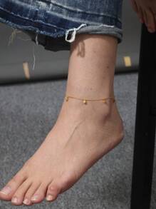 S925 Sterling Silber Minimalistische Geometrische Anhänger Fußkette, täglicher und Feiertags Trage für Jugendliche