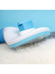 1pc Pet Hair Remover & Grooming Brush, One-Click Auto Cleaning Deshedding Tool, Suitable For Cats & Dogs - Multicolor - View 10