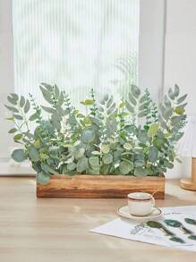 30pcs Eucalyptus Leaf Stems, With Fruit. Artificial Green Plants Plastic Flowers Suitable For Wedding Vase Bouquet Floral Arrangement Home Decor Flower Bouquet