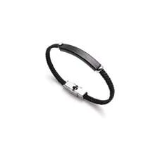 1 pieza Pulsera minimalista de acero inoxidable y trenzado para hombre