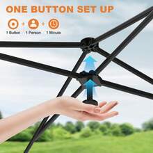 10 X 10 Heavy Duty Pop Up Canopy Tent, Pop-Up Canopy Tent Commercial Instant Canopies, Outdoor ShadeCanopy With 3 Sidewalls-Black - 黑色 - 查看 5