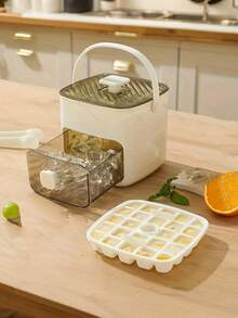 1pc Ice Cube Tray With Cover And Storage Box, Ice Cube Tray For Ice Chest, Ice Cube Tray, Ice Mold, Ice Maker Container, Drink Holder, (With 2 Trays) And Ice Bucket, Tongs