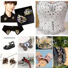 50 viên/gói đá đính trang trí màu vàng, nhiều hình dạng khác nhau, đính bằng kim loại hoặc thủy tinh, dùng để may vá. - Nước đỏ - Xem 3