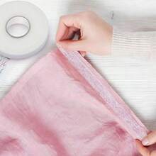 1 Rollo de cinta invisible sin coser | Adhesivo termofusible para vaqueros, pantalones, vestidos y cortinas | Cinta de tela lavable para reparación y dobladillo instantáneo de ropa | Opciones de 3 tamaños (1/2/3 cm x 64 m) | Esencial para alteraciones de moda y ropa DIY - Blanco - Ver 5