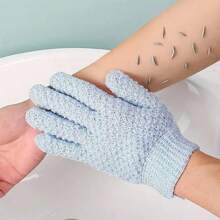 1 Stück Exfoliierender Duschhandschuh, verstärkter fünffinger einfarbiger Schlamm-Schrubber, schmerzfreier grauer Schrubber für Zuhause mit doppelter Schicht, verstärkter Duschhandschuh fünffinger Badetuch Schrubber, exfolierender Schlammpeeling-Rückenreiniger und -Massageschrubber, Körperpeeling, entfernt abgestorbene Haut und Pflegetrockene Haut Werkzeug, Reinigungswerkzeug für die Haut
