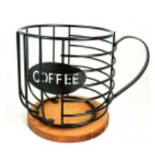 Classic Metal Coffee Pod Holder - Shelf Baskets For Countertop, Space-Saving Capsule Dispenser, Shelf Baskets - 黑色 - 查看 11