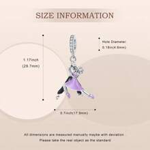 PARCOM 1 Pc Silver-Plated Dancing & Mix-Match Series Beaded Pendant, Fashionable Multifunctional DIY Bracelet & Necklace Jewelry Accessory, Suitable For Daily Wear And Gift-Giving, Can Be A Perfect Jewelry Bracelet Ornament, Birthday And Holiday Gift