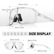 SCVCN Photochromic Cycling Glasses Sport  Clear MTB BMX Men Women Running Driving DZ-S62