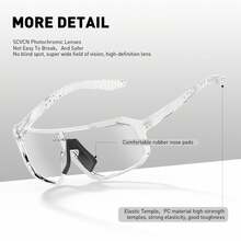 SCVCN Photochromic Cycling Glasses Sport  Clear MTB BMX Men Women Running Driving DZ-S62