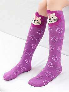 1 双卡通儿童长款过膝袜，透气，适合男孩和女孩日常穿着 - 彩色 - 查看 27