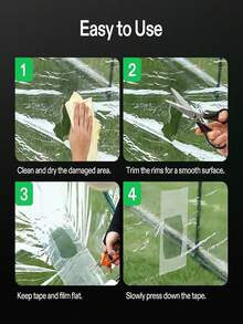 1 rolka taśmy naprawczej do szklarni, taśma uszczelniająca do okien, wiatroszczelna taśma naprawcza. Taśma naprawcza odporna na promieniowanie UV, wiatroszczelna, odporna na plamy, wodoodporna, przezroczysta taśma PE, odpowiednia do naprawy szklarni, łączenia, uszczelniania, gładkiej powierzchni, do użytku na zewnątrz, do pakowania, do domu, użytku komercyjnego, do użytku przemysłowego, konieczna naprawa odporna na wilgoć, zestaw zimowych uszczelek okiennych.
