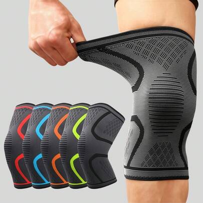 1 pieza/2 piezas Rodilleras y coderas, cinta elástica para la rodilla de tela tejida antideslizante, protector para articulaciones deportivas para correr al aire libre, baloncesto, ciclismo para brindar protección y comodidad