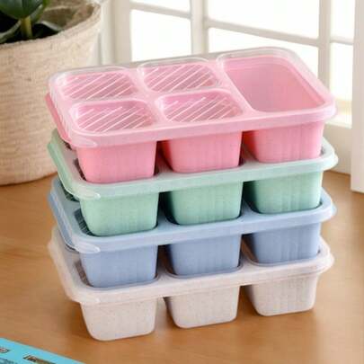 1pc Lunch Box, 5-Compartment Portable Sealed Food Container With Lid, Leak-Proof Food Storage Box, Suitable For Back To School, Classroom, College, Office, Camping And Picnic, School Supplies, Kitchen Organization, Kitchen Accessories