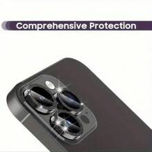 Shiny Lens Film Is Suitable For IPhone 15pro/14plus/13/12/11 Pro Max/Mini IPhone 16 Max /16e/14 Pro Max Accessories, With Metal Ring Protective Case; Camera Lens Cover, High-Definition Tempered Glass, Easy To Install Gift For Birthday, Family, Friends Sparkling Crystal, Lens Protector, Phone Accessories