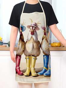 一件式 Funny Farm 鸡围裙，鸡穿雨靴，适用于厨房烘焙烧烤必备小众古怪礼物