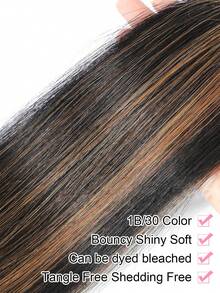 1B/30 Straight Human Hair Bundles Highlight Bundles Human Hair Virgin Remy Hair Bundles Two Tone Black And Brown Bundles Hair Weave Brown Bundles