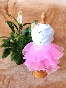 Pet Clothes, Dog Apparel, Cat Princess Pleated Dress, Puppy Costume, Dog Dress, Animal Outfit, European And American Hot-Selling Angel Wings Dress New Arrival Dog Clothes Princess Dress - Pink - View 5