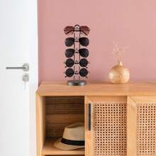 1 buah Stand Display Kacamata/Kacamata Fashion Bingkai Logam dengan Alas Kayu, Cocok untuk Meja, Meja Rias, Lemari, Kamar Tidur - MultiWarna - View 5